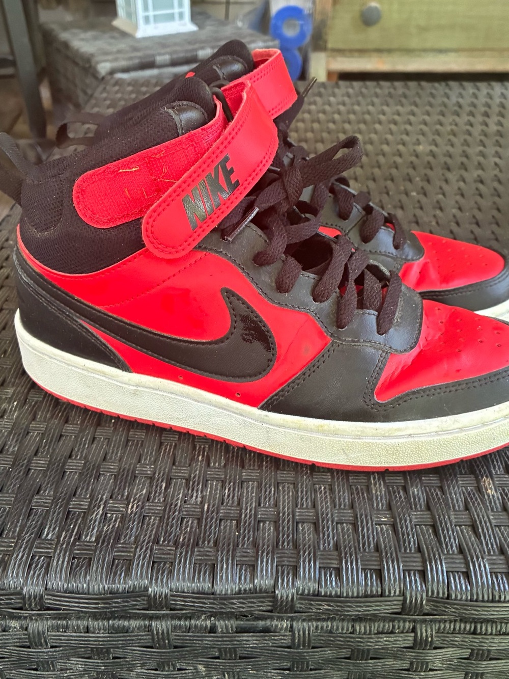 Nike Kids Red and Black High-Top Sneakers